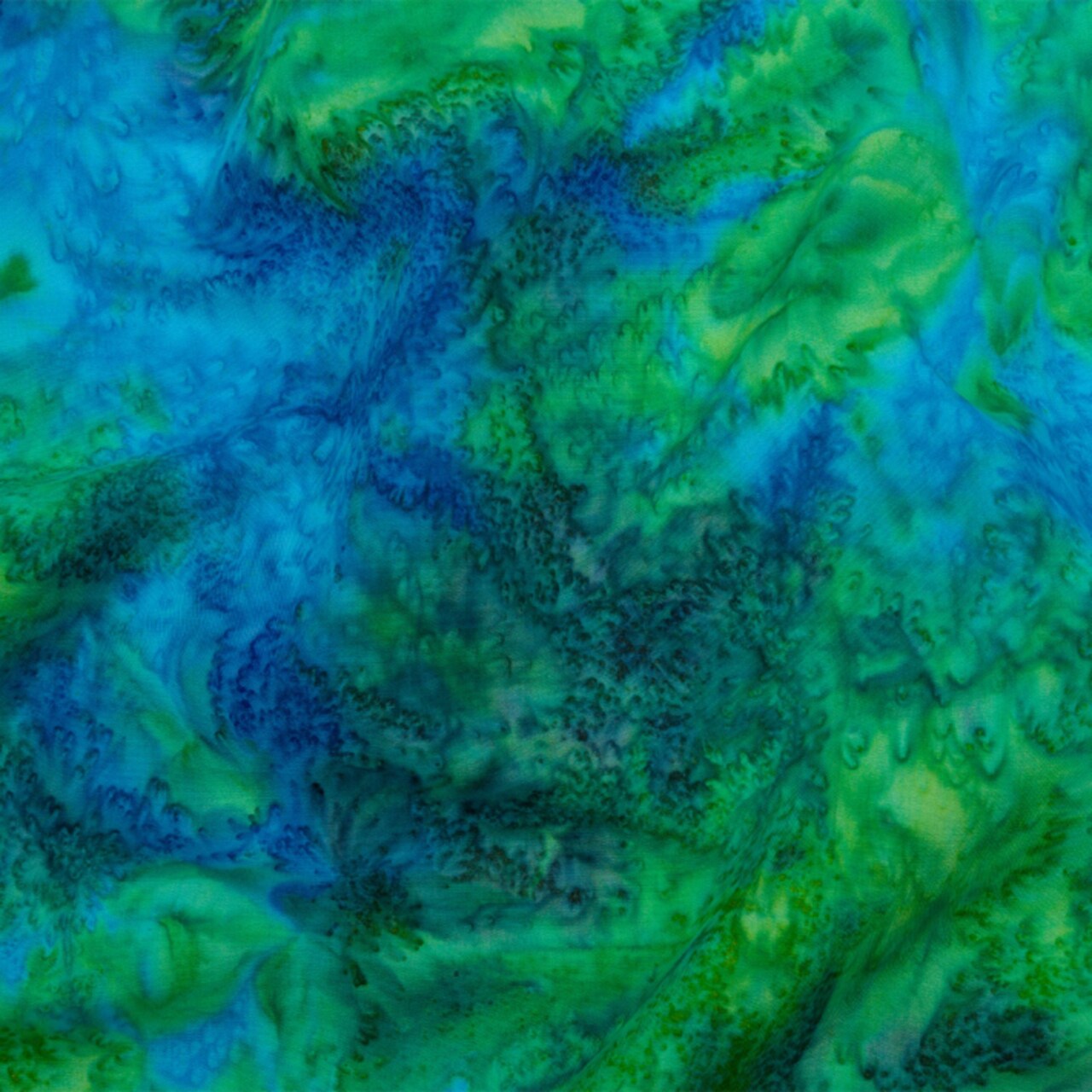 1 Yard Marbles Abstract Quilting Cotton Fabric Feathered Tie Dye Multi Blue Green 44 inch Width
